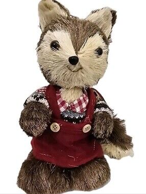 RAZ Wimsical Female Grass Foam Fox 9" Christmas Collectible Decor‎ Bristly Brown